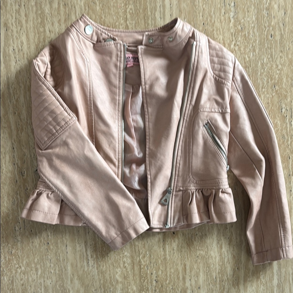 Urban Republic Pink Cropped Jean Jacket with Zipper Closure
